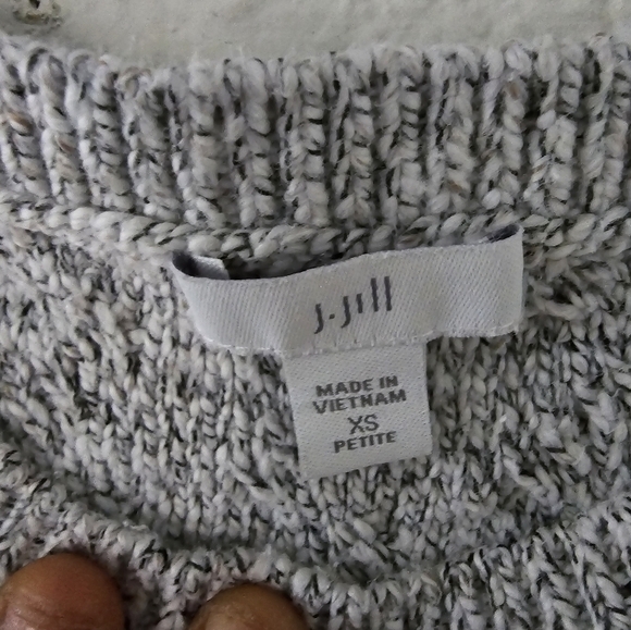 J. Jill Sweater Women Xs Gray Crew Neck Cozy Knit Travel Work School Academia - Picture 5 of 11